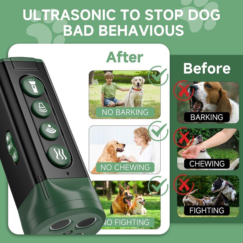 BOKKY 6-in-1 Anti Barking Device for Dogs with 3X Sonic Emitters Convertible Waterproof Dog Bark Deterrent of 4 Ultrasonic Heads Up to 32FT Long - Safe for Dogs Training - Indoor & Outdoor - Image 3